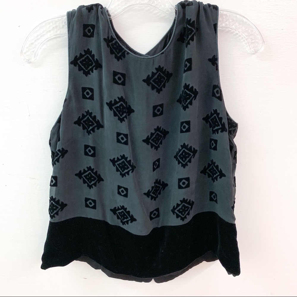 VINTAGE Southwest Velvet Silk Sleeveless Tank